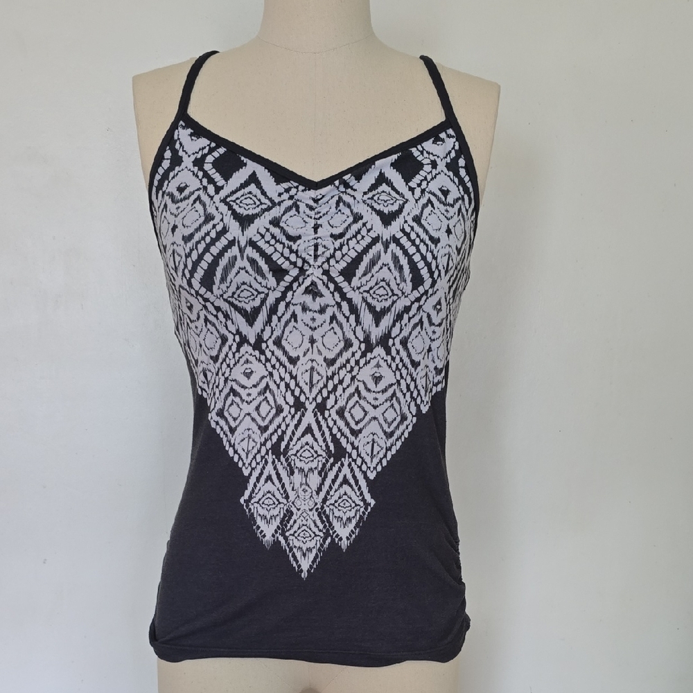 Prana Black and White Patterned Women's Top Medium